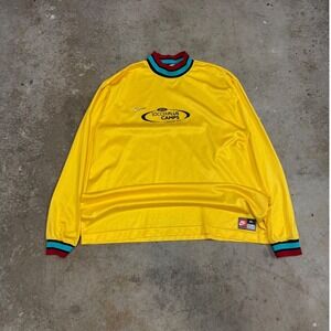 Vintage 90s Nike SoccerPlus Camps Goalkeeper School Long Sleeve Jersey Yellow XL